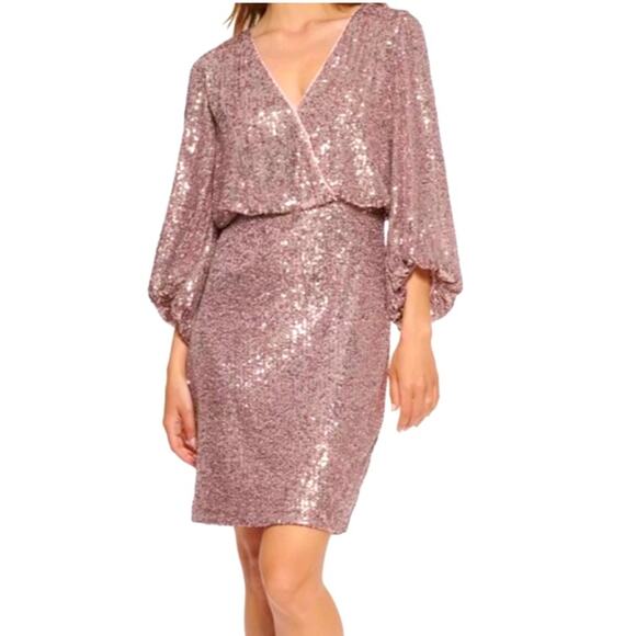 Eliza J Sequined Long Sleeve Stretch Dress NWT Size 2 - Picture 1 of 9
